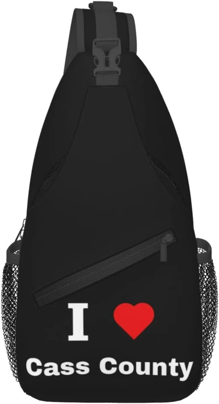 I Love Cass County Crossbody Bags For Women Men Chest Backpack Gym Shoulder Bag Travel Outdoor Sports Casual Crossbody Bags