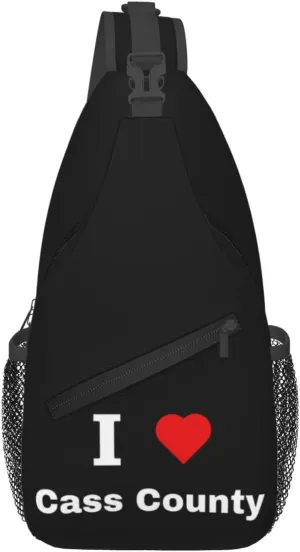 I Love Cass County Crossbody Bags For Women Men Chest Backpack Gym Shoulder Bag Travel Outdoor Sports Casual Crossbody Bags
