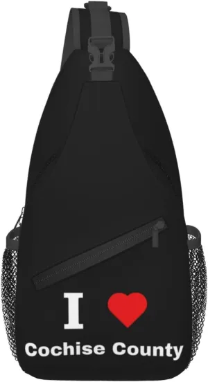 I Love Cochise County Crossbody Bags For Women Men Chest Backpack Gym Shoulder Bag Travel Outdoor Sports Casual Crossbody Bags