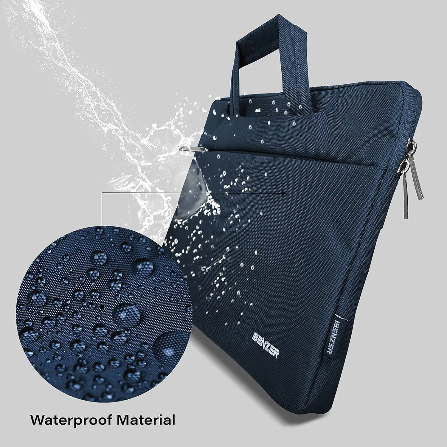 IBENZER Laptop Sleeve Bag for MacBook Air/Pro 13 13.3 14 inch, Carrying Case for 13 in Surface/HP/Dell/Lenovo Chromebook, Laptop Cover for M1 M2 Mac Air/Pro 13"-14”, Navy Blue, BG13-NVBL