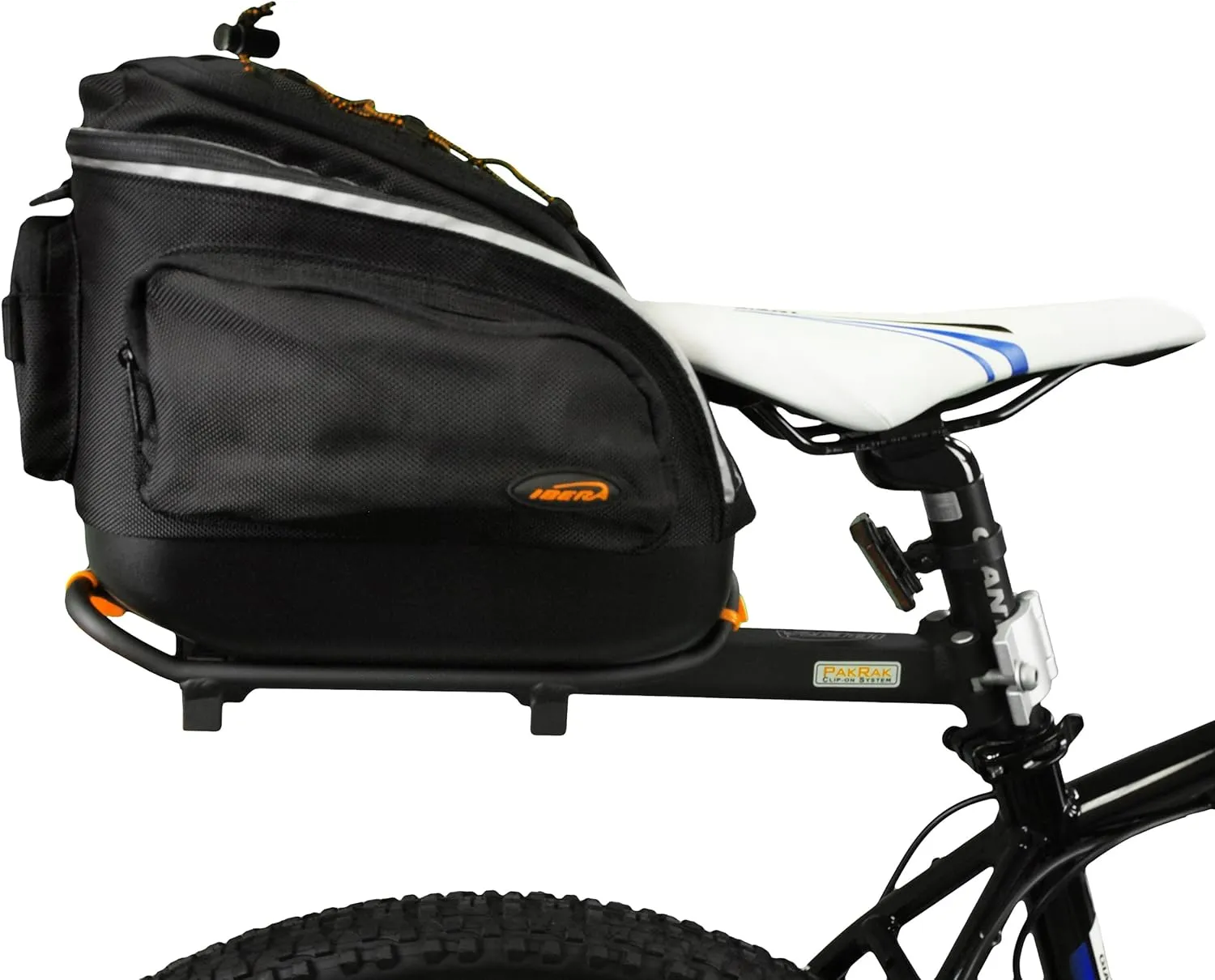 Ibera PakRak Quick-Release Mini Commuter Bike Trunk Bag and Seat-Post Bicycle Carrier Rack Combo