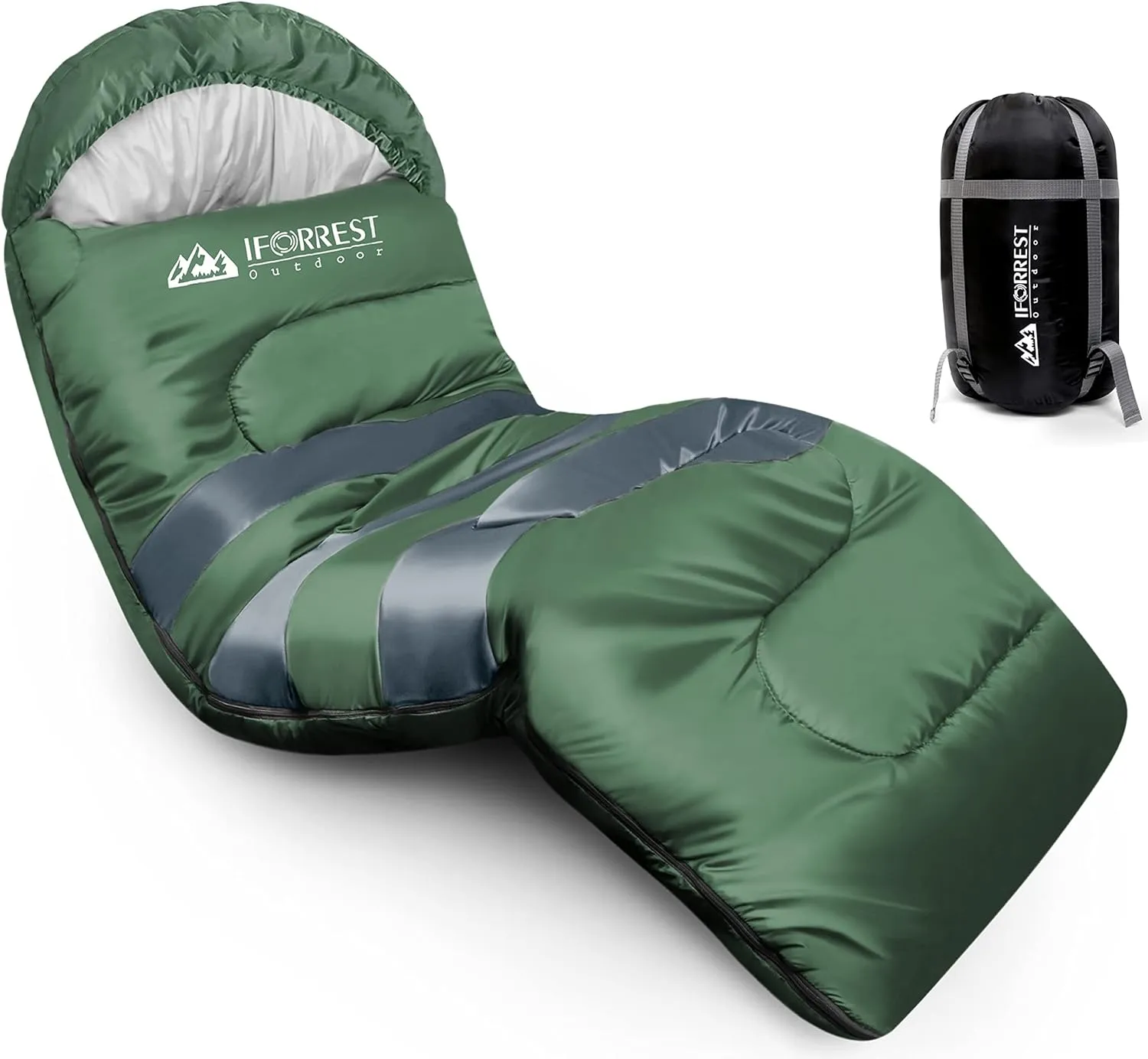 IFORREST Sleeping Bag - Single-Person Cold Weather Camping Sleep Bag for Adults and Teens - XXL 33in/ 40" - Extra-Wide & Warm for Big & Tall - All-Season Comfort