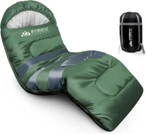 IFORREST Sleeping Bag - Single-Person Cold Weather Camping Sleep Bag for Adults and Teens - XXL 33in/ 40" - Extra-Wide & Warm for Big & Tall - All-Season Comfort