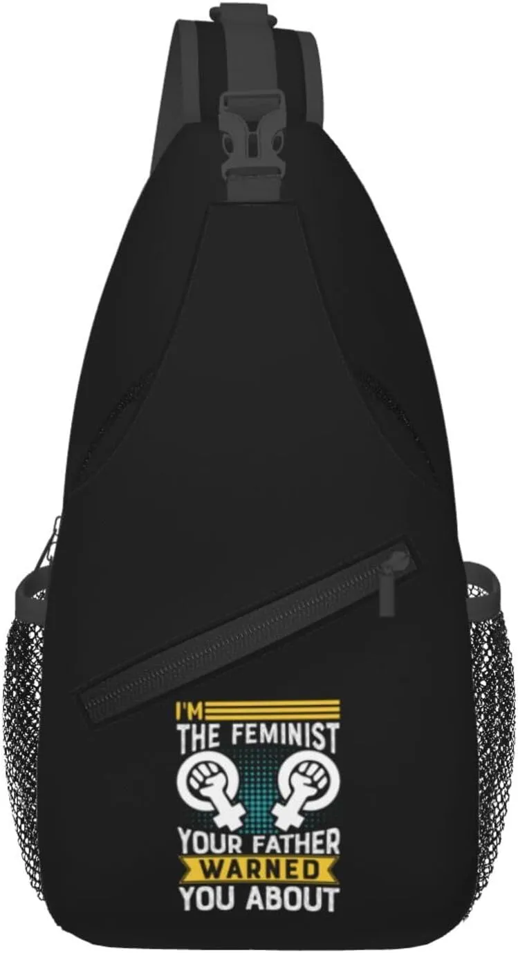 I'm The Feminist Your Father Warned You About Crossbody Bags For Women Men Chest Backpack Gym Shoulder Bag Travel Outdoor Sports Casual Crossbody Bags