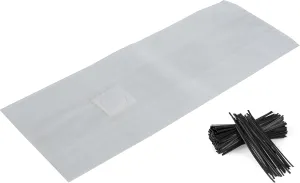 IRSTBL 50-Pack Mushroom Grow Bags - Heavy-Duty 6 Mil Polypropylene, Large Size 8" x 5" x 20", for Mushroom Cultivation, Spawn Bags, and Sawdust Fruiting Blocks, Includes 50 Twist Ties