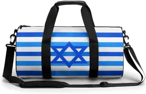 Israel Flag Sports Gym Bag Portable Duffel Bag Travel Workout Bag with Adjustable Strap for Men Women