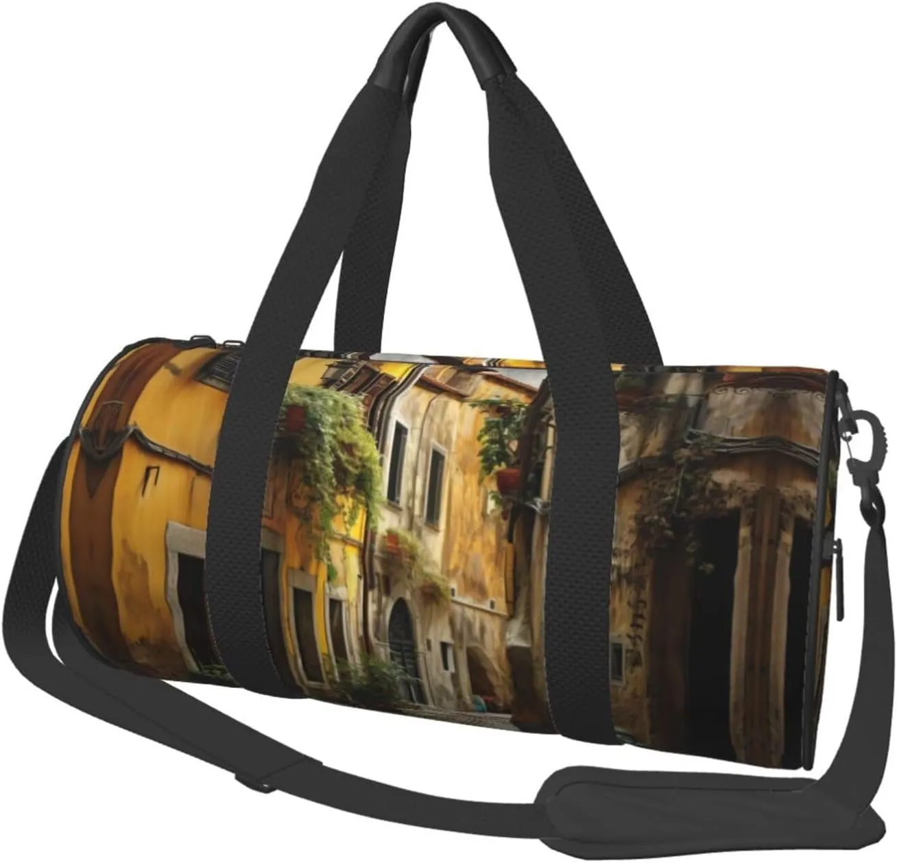 Italian Old Street Duffel Bag Foldable Gym Bag For Men Women, Lightweight With Inner Pocket For Travel Sports