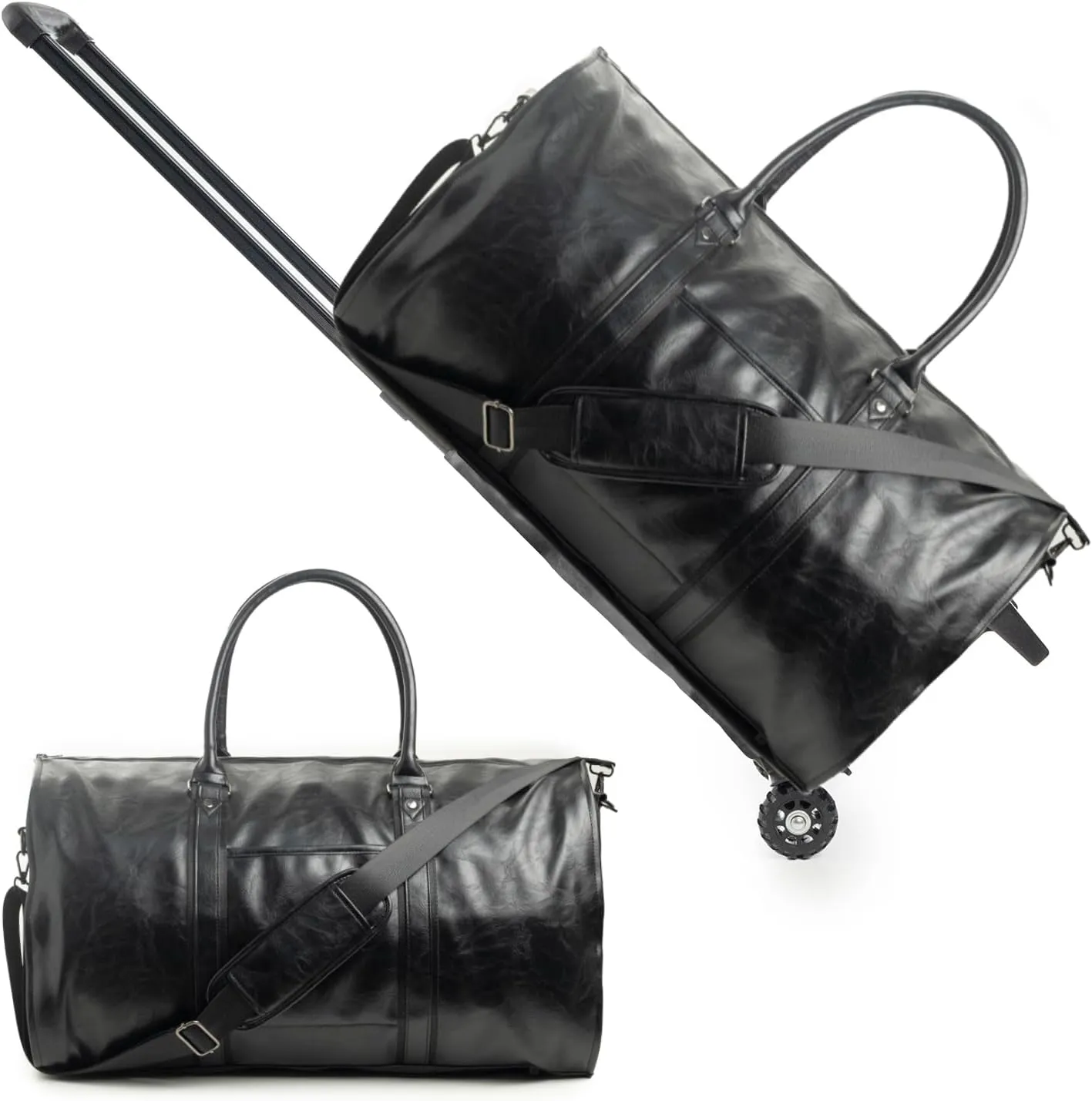 Jenni Bag, Jenni Bag Travel Bag with Wheels, Jenni Travel Bag (Pure Black (B) with wheels)