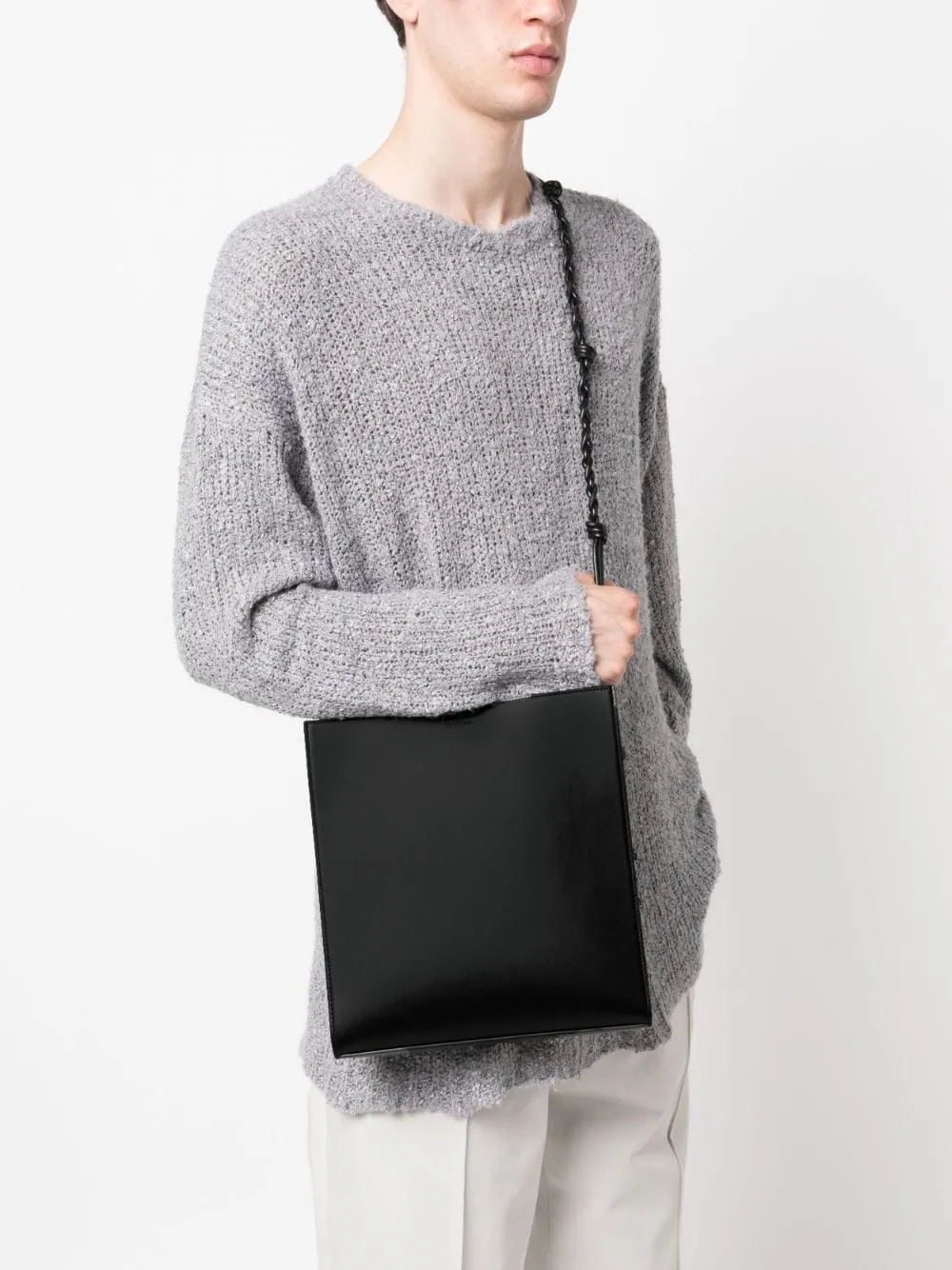 Jil Sander Tangle Leather Crossbody Bag