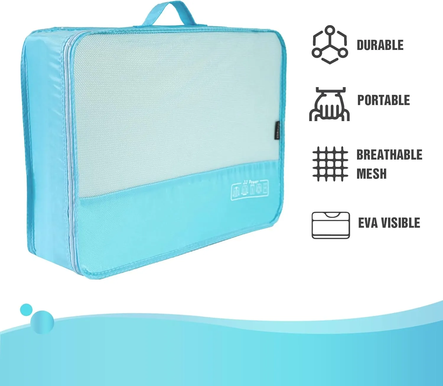 JJ Power 9 Set Packing Cubes for Suitcases, Travel Essentials for Carry on, Luggage Organizer Bags All Included(Blue)