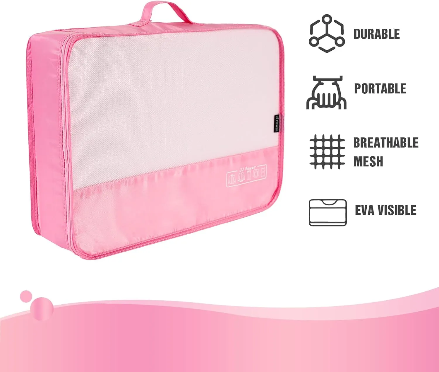 JJ Power 9 Set Packing Cubes for Suitcases, Travel Essentials for Carry on, Luggage Organizer Bags All Included(Pink)