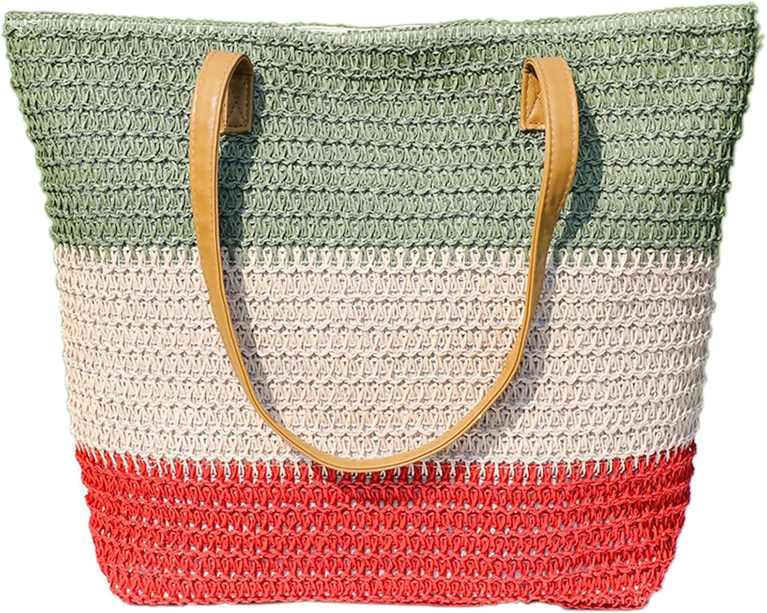 JNF Large Colorful Beach Bags for Women Straw Beach Tote bag Rattan Woven Crochet Beach Bags Boho Beach Towels Bag Set