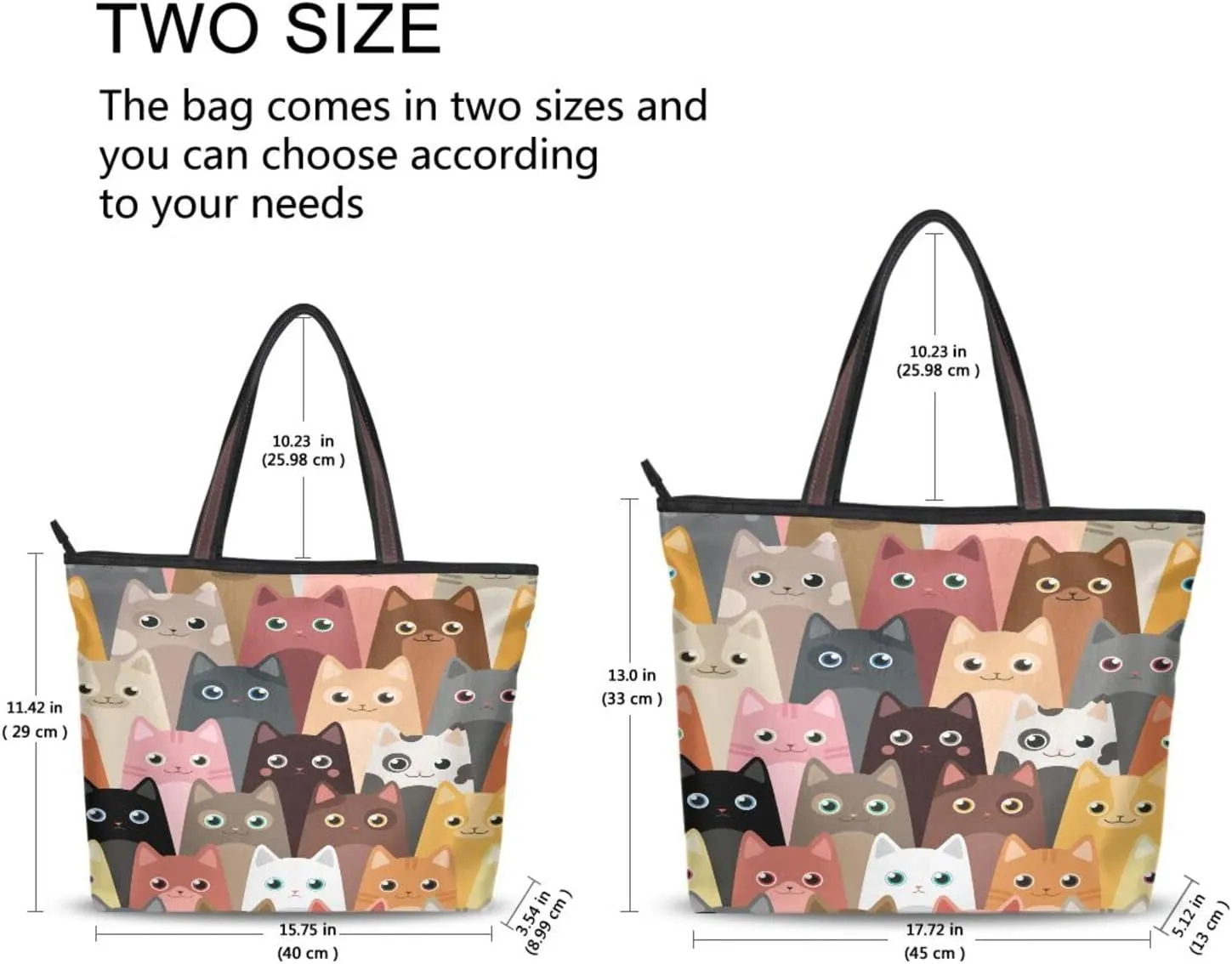 JSTEL Pattern Tote Bag for Women with Zipper Pocket Polyester Tote Purse Pattern Handbag Pattern Tote Purse
