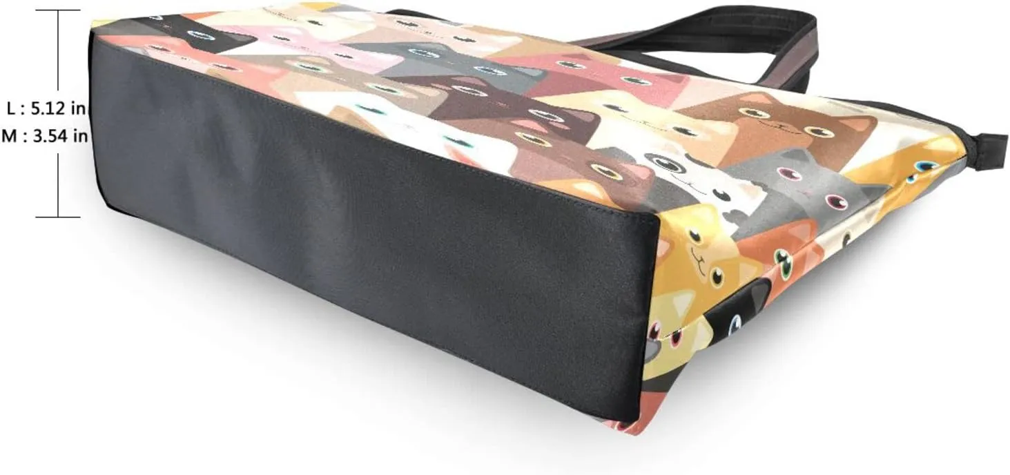 JSTEL Pattern Tote Bag for Women with Zipper Pocket Polyester Tote Purse Pattern Handbag Pattern Tote Purse