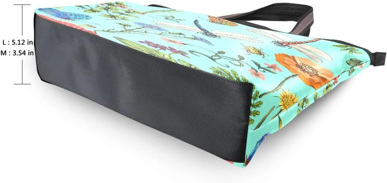 JSTEL Pattern Tote Bag for Women with Zipper Pocket Polyester Tote Purse Pattern Handbag Pattern Tote Purse