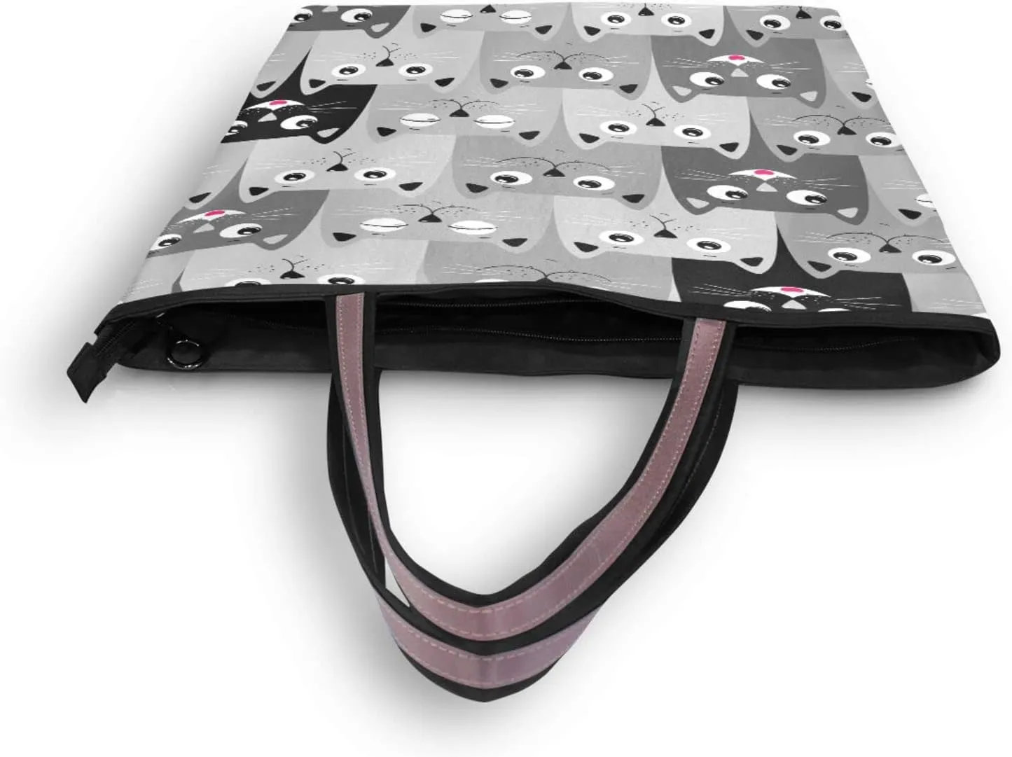 JSTEL Pattern Tote Bag for Women with Zipper Pocket Polyester Tote Purse Pattern Handbag Pattern Tote Purse