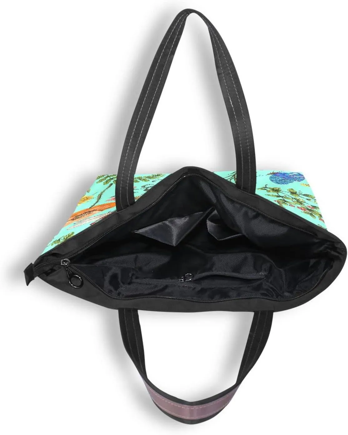 JSTEL Pattern Tote Bag for Women with Zipper Pocket Polyester Tote Purse Pattern Handbag Pattern Tote Purse