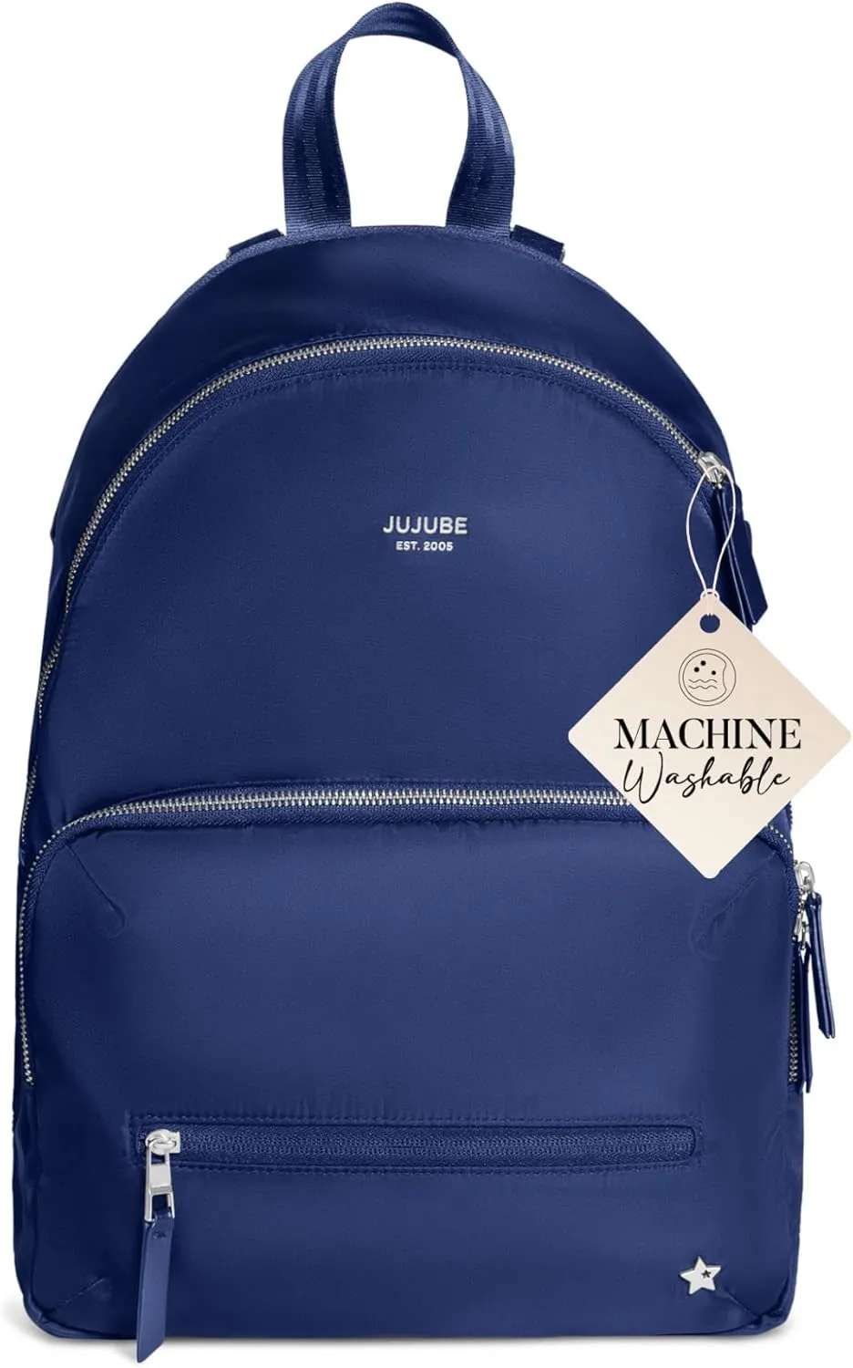 JuJuBe New Everyday Diaper Bag Backpack with Portable Changing Pad, Stroller Straps, Large Travel Backpack for Boy or Girl, Carrying Baby Bottles, Wipes, Diapers, Pacifiers, Navy
