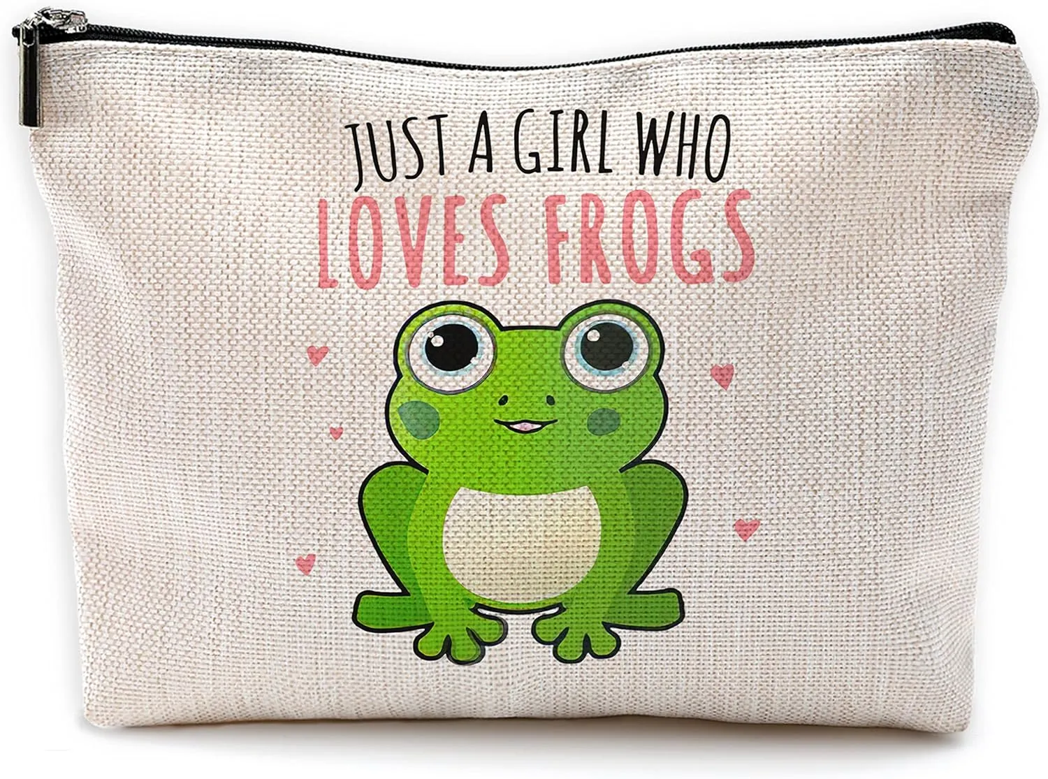 Just a Girl Who Loves Frogs Makeup Bag, Frog Themed Gifts, Small Makeup Cosmetic Bag for Purse, Cosmetic Bags for Women