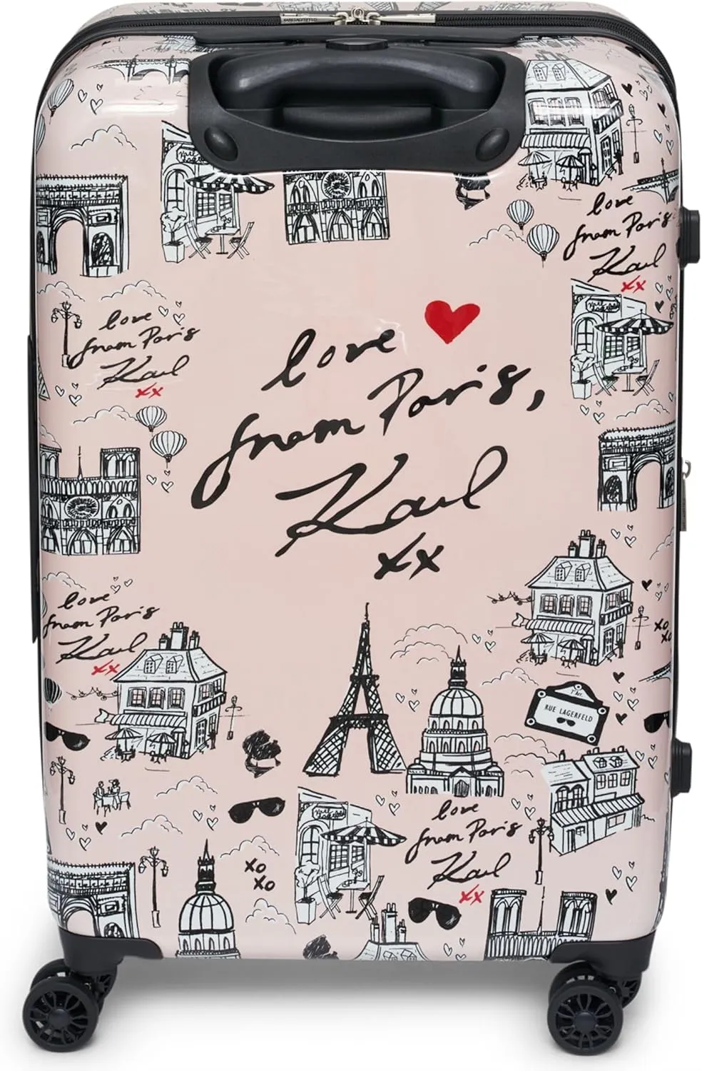 Karl Lagerfeld Paris Karl in Paris Upright Hardside Suitcase, Pink/Black, Medium