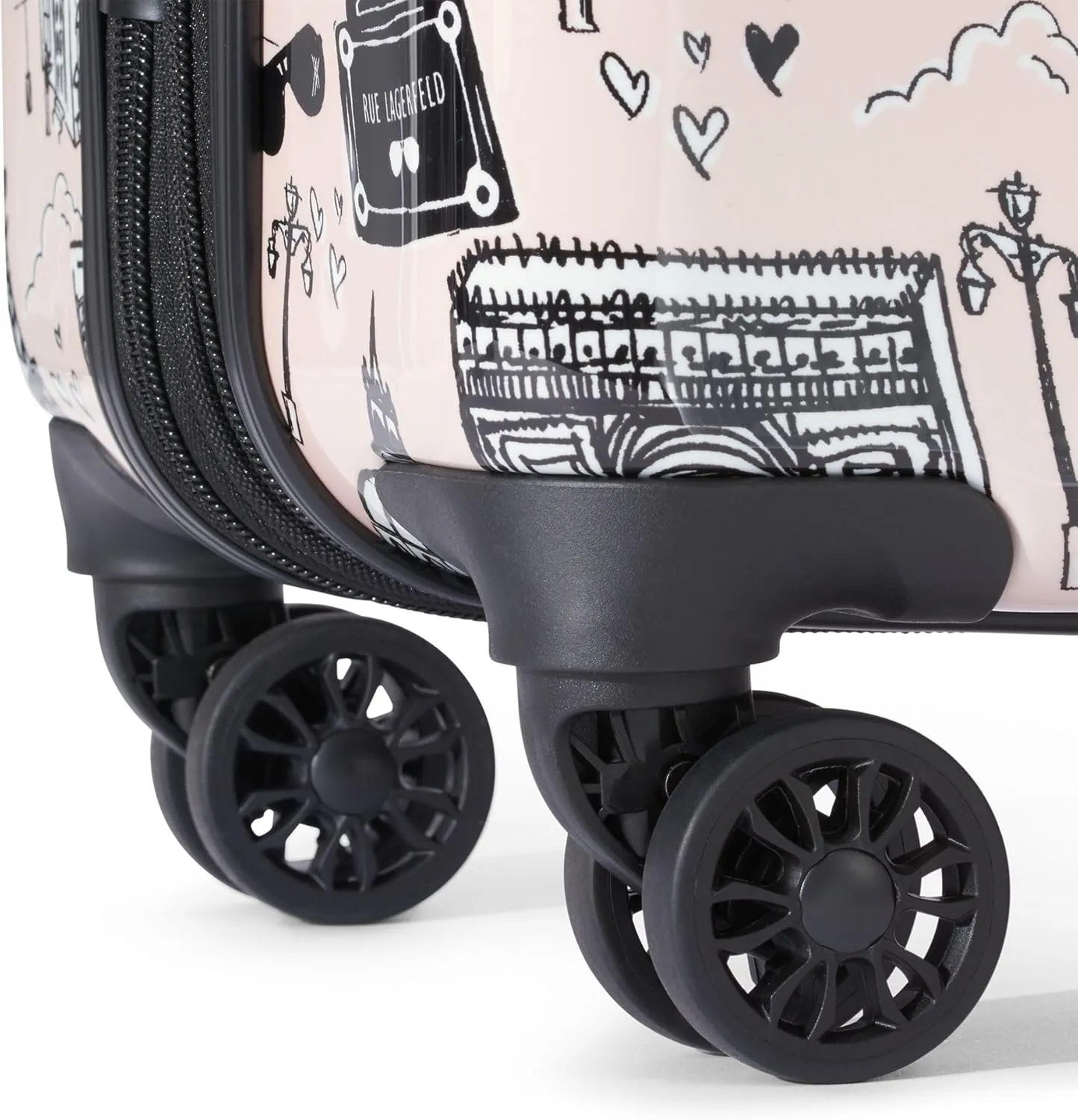 Karl Lagerfeld Paris Karl in Paris Upright Hardside Suitcase, Pink/Black, Medium
