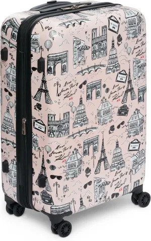 Karl Lagerfeld Paris Karl in Paris Upright Hardside Suitcase, Pink/Black, Medium