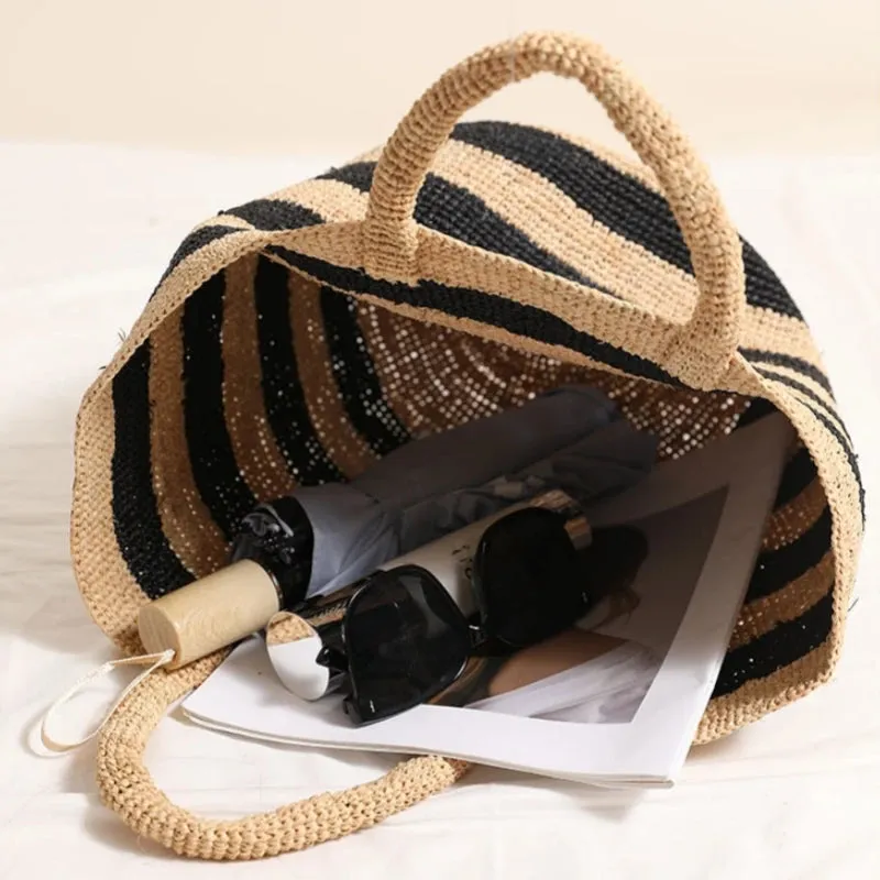 Katia - Trendy Woven Striped Handbag