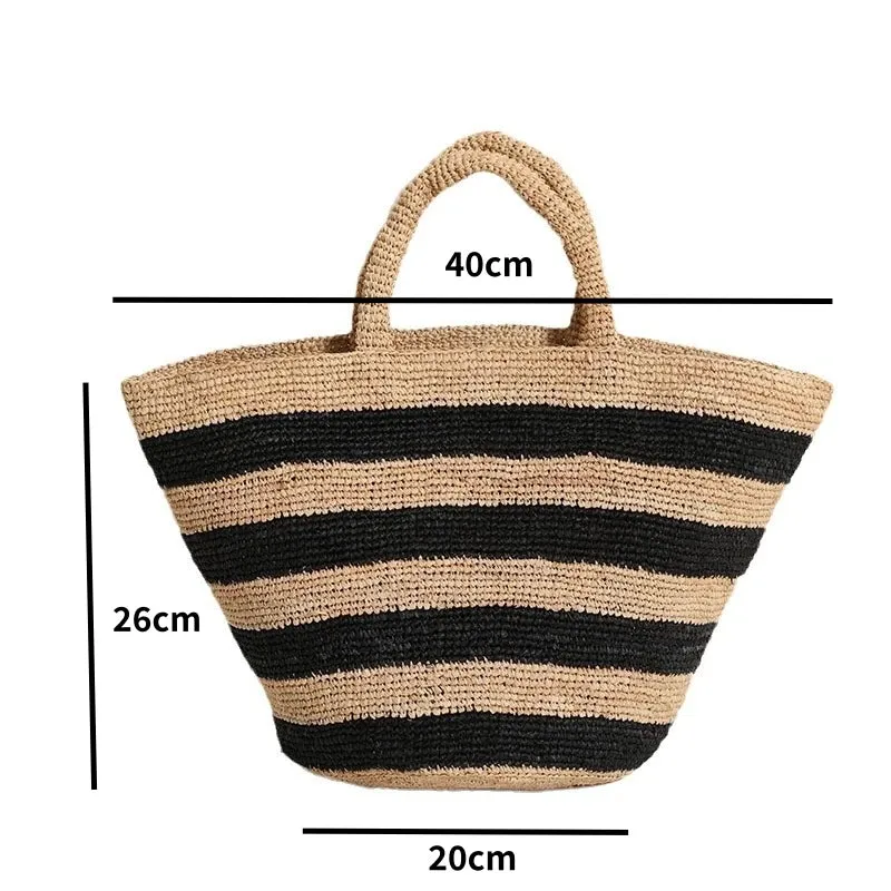 Katia - Trendy Woven Striped Handbag