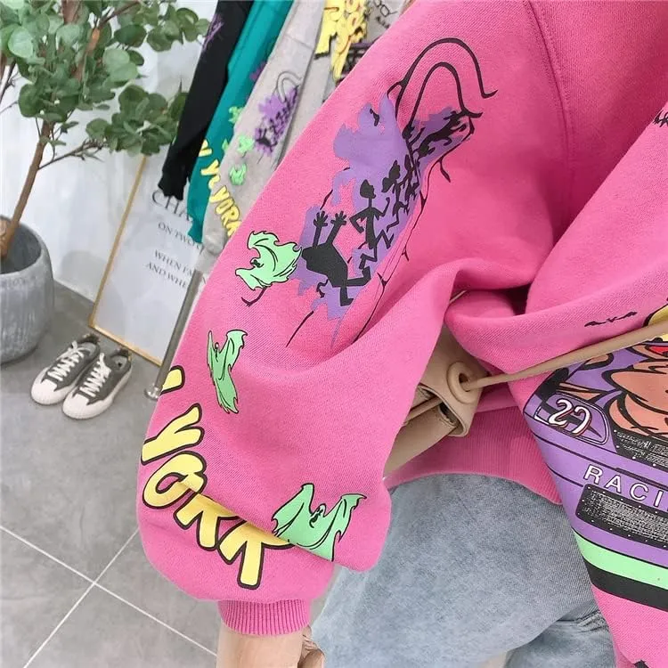 Kawaii Sweatshirt Harajuku Ladies Pullover Women's Anime Hoodiem Y2K Garbage Clothes, Kawaii Gothic Clothing