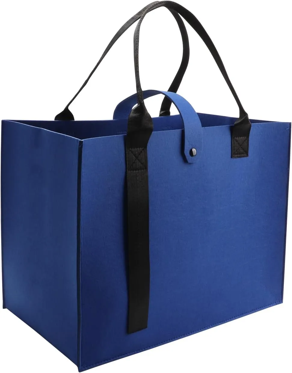 kaxilu Travel Felt Heavy Duty Grocery with Handles Navy Blue 3pcs Large 16.5"x12.5"x 10" DIY Gifts Bag Shopping Felt Bags Beach, Travel, Study, Gym,wedding DIY Gifts Bag