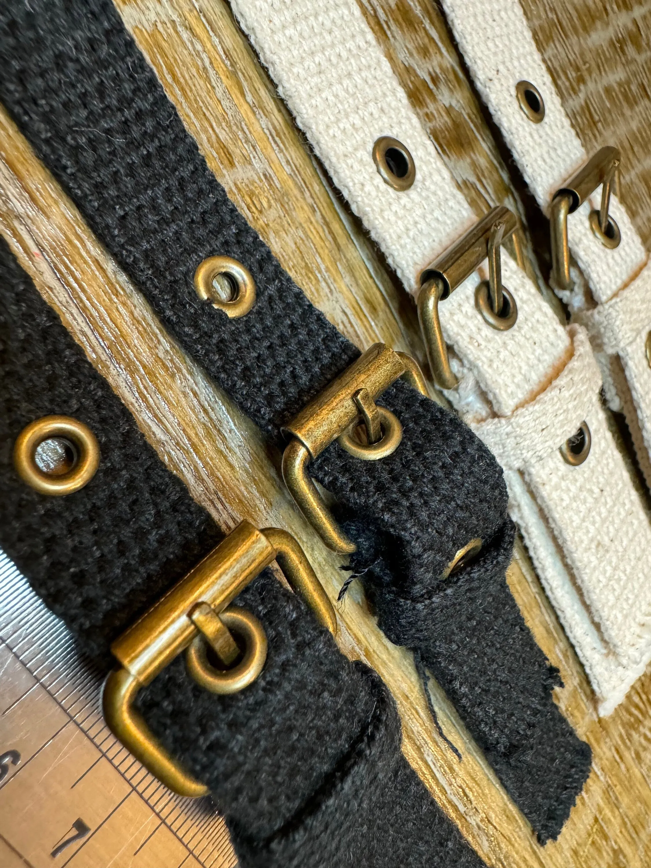 Kilt Strap, Antique Brass Buckle, Black, Ivory High Quality, Crafts, Clothing, Bags, 13cm, 16cm