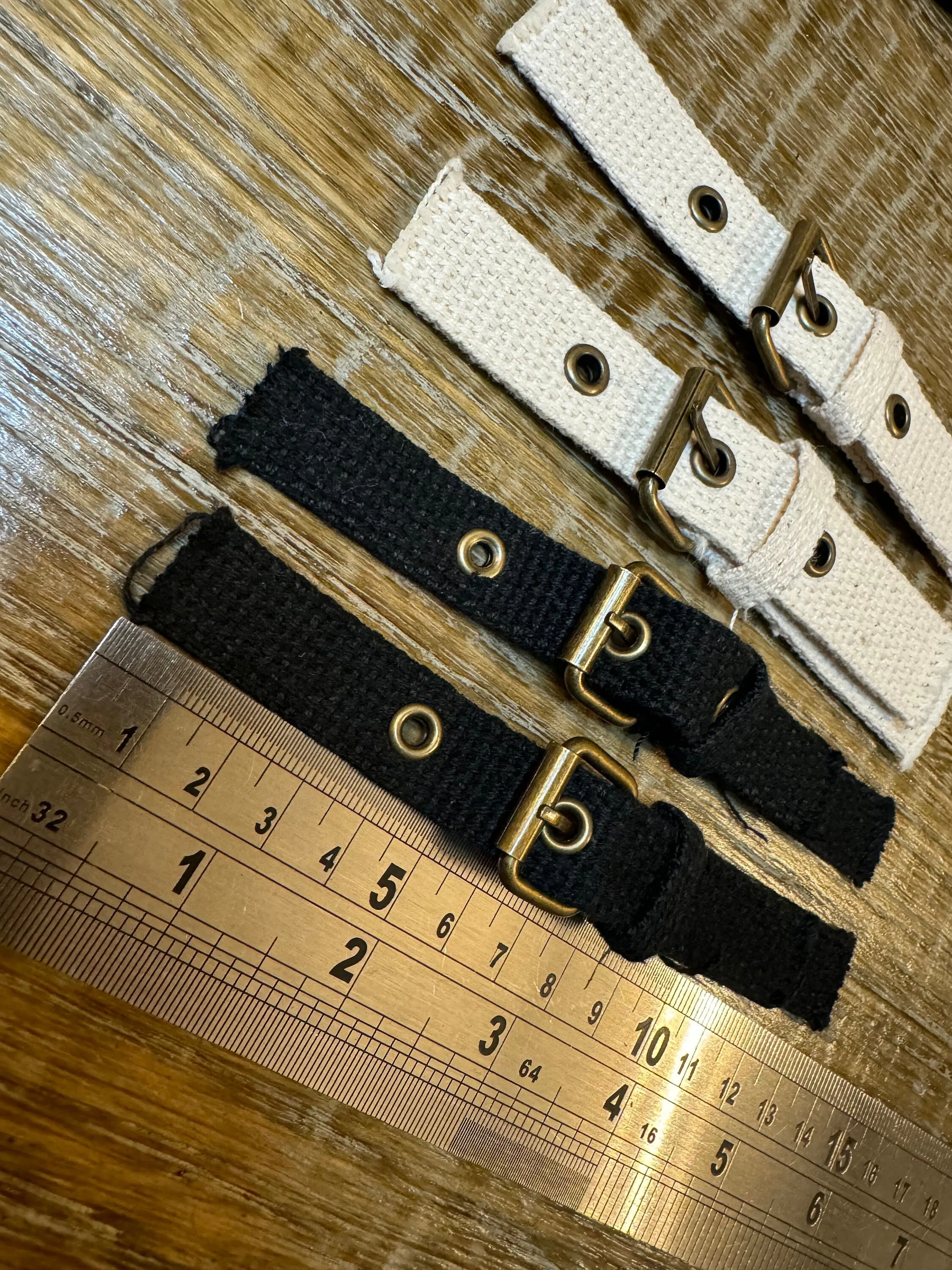 Kilt Strap, Antique Brass Buckle, Black, Ivory High Quality, Crafts, Clothing, Bags, 13cm, 16cm