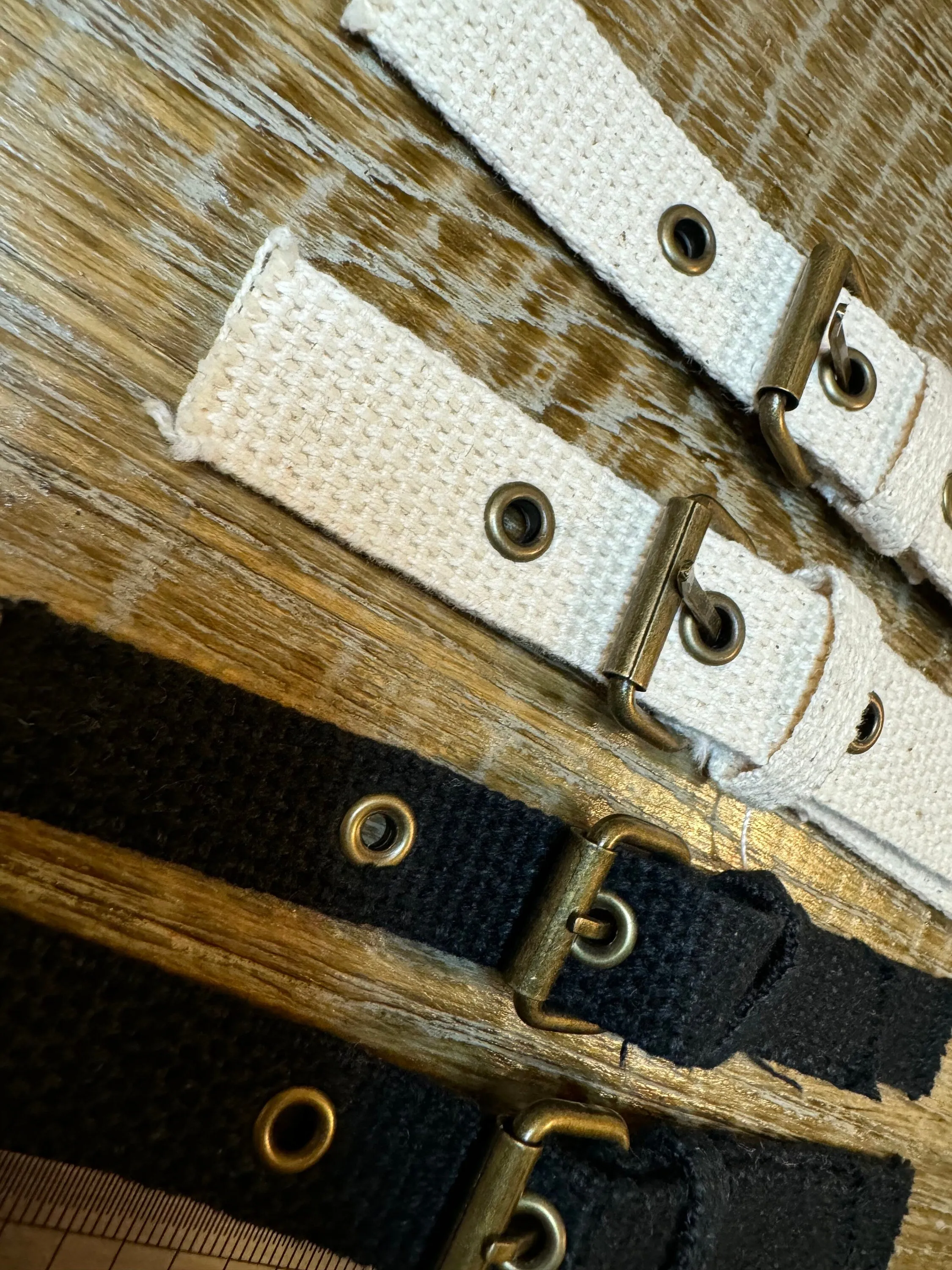 Kilt Strap, Antique Brass Buckle, Black, Ivory High Quality, Crafts, Clothing, Bags, 13cm, 16cm