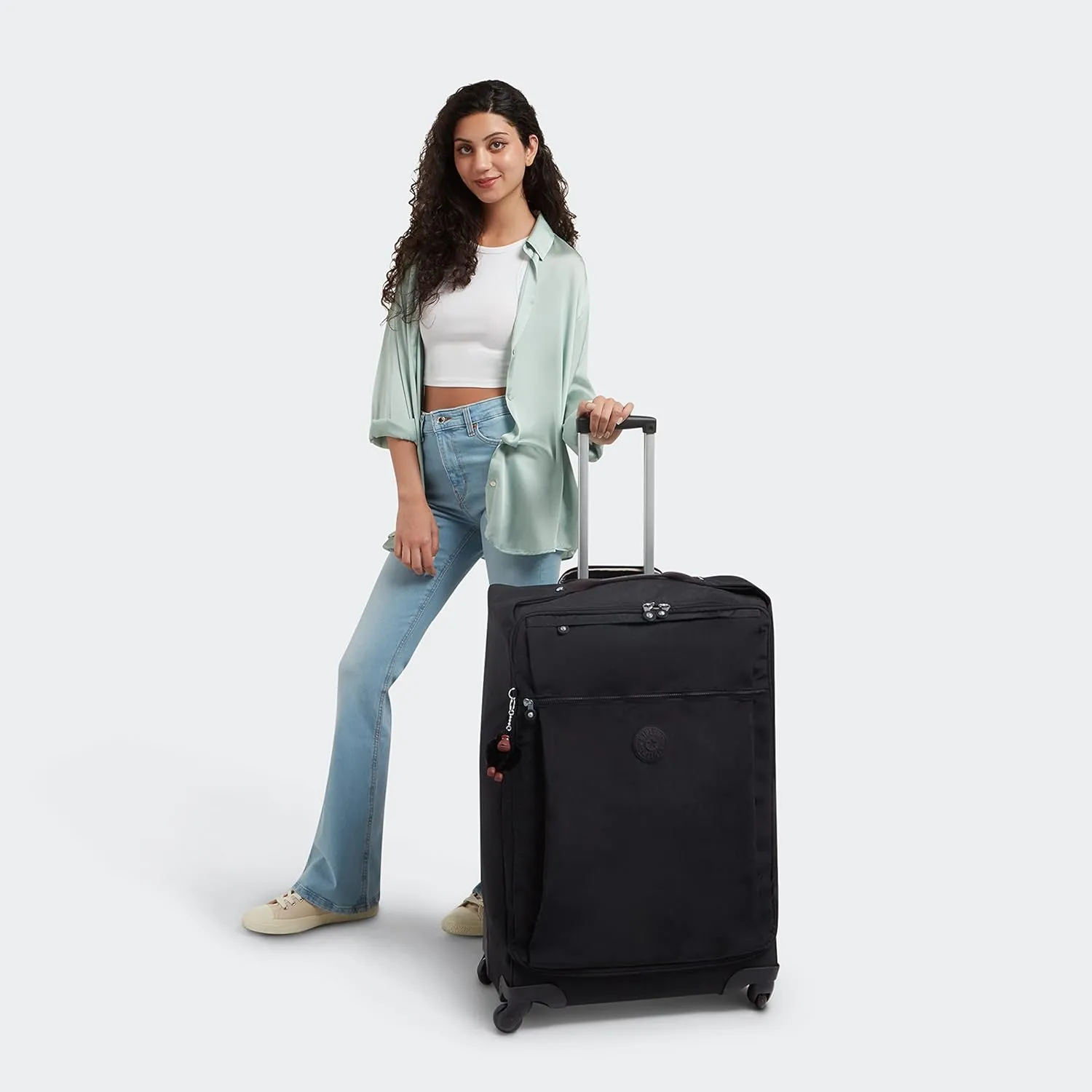 Kipling Women's Darcey Large 29-Inch Softside Checked Rolling Luggage, 360 Degree Spinning Wheels