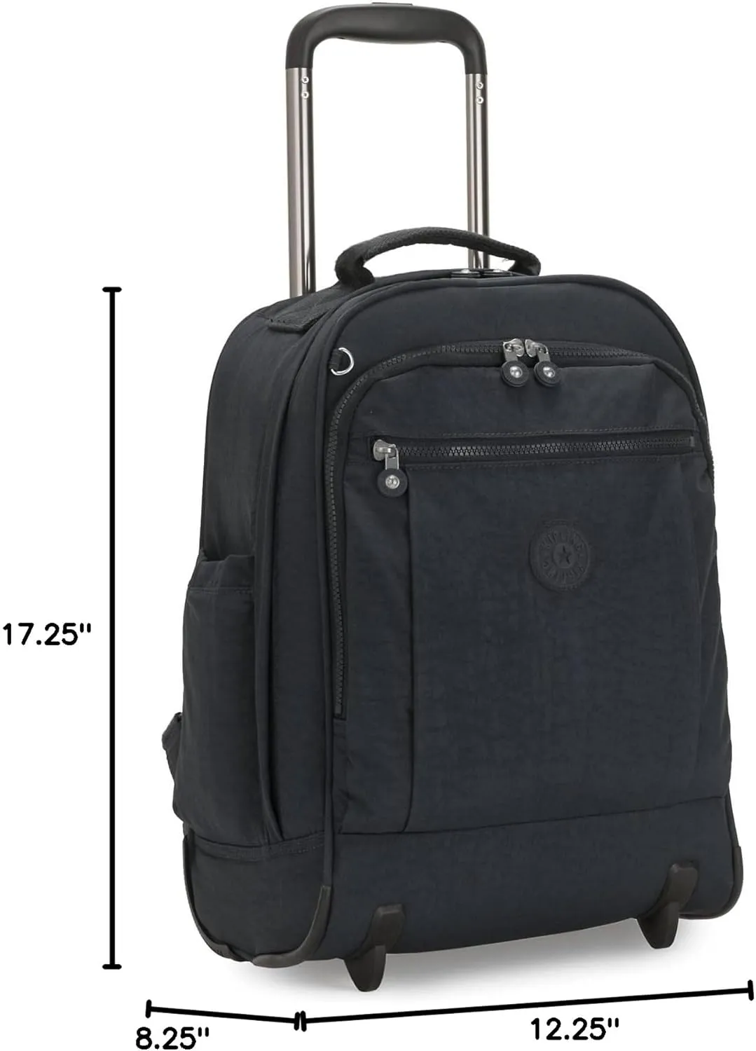 Kipling Women's Gaze Large Rolling, Durable, Wheeled Backpack with Adjustable Shoulder Straps, Nylon Book Bag, True Blue Tonal, 8.25" L x 17.25" H x 12.25" D,100352251