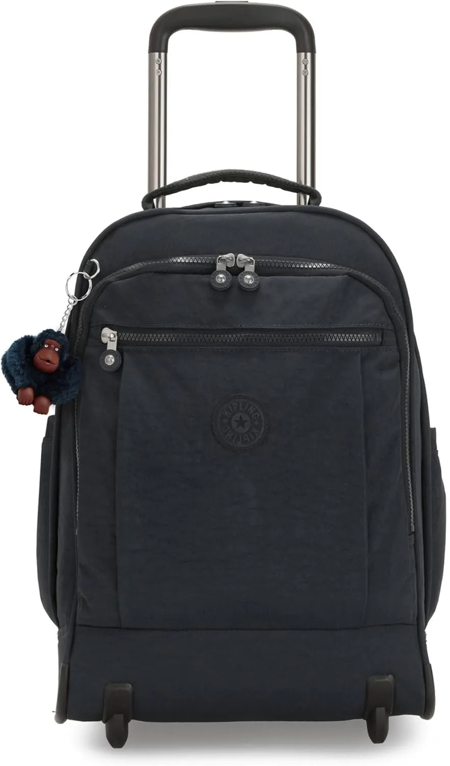 Kipling Women's Gaze Large Rolling, Durable, Wheeled Backpack with Adjustable Shoulder Straps, Nylon Book Bag, True Blue Tonal, 8.25" L x 17.25" H x 12.25" D,100352251