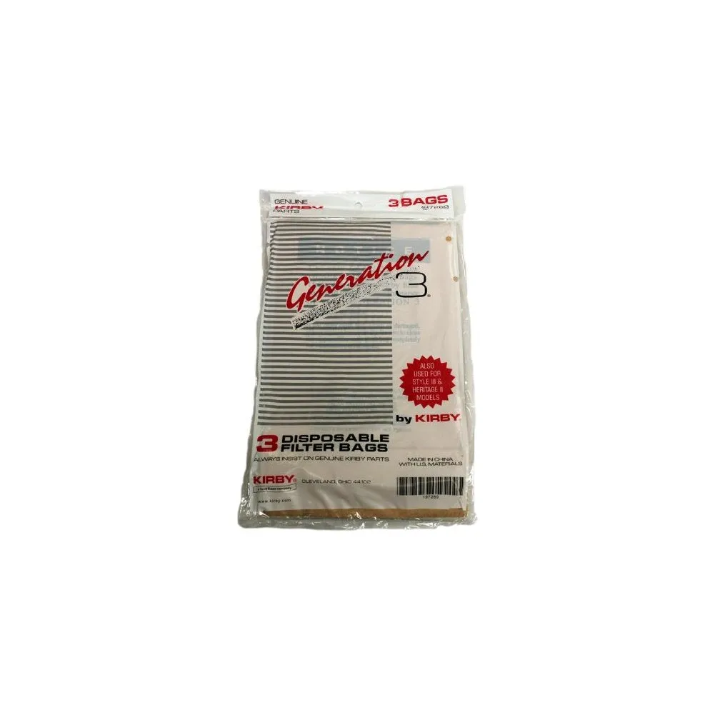 Kirby Generation 3 Vacuum Bags 197289 (15 bags: 5 packs of 3)
