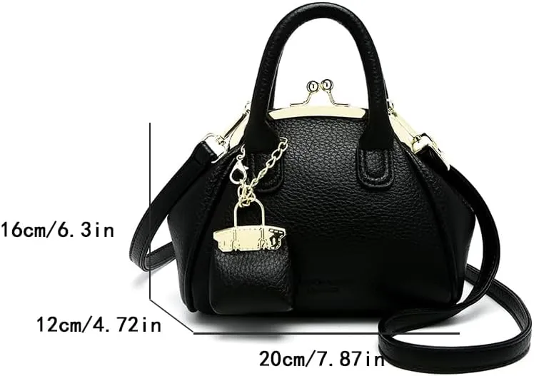 Kiss Lock Purse and Handbags,Vintage Crossbody Bags Mini Kisslock Top-handle Satchel Bags Women Design Clutch Purses