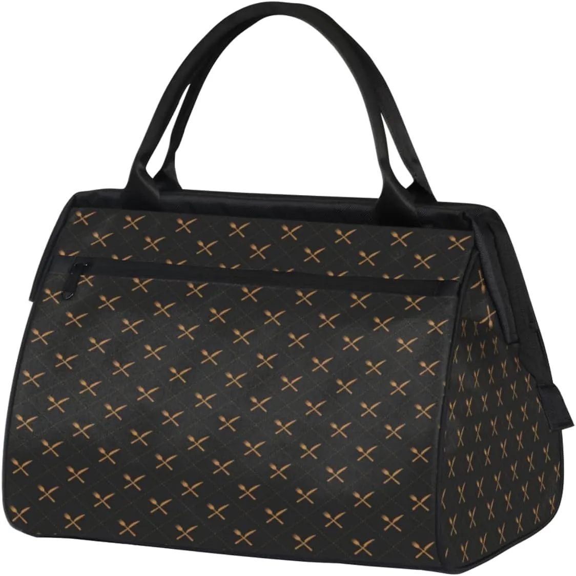 Knife Fork Pattern Weekender Bags for Women 25L Small Travel Duffel Bag Teen Girl Overnight Tote Bags Water Resistnat Gym Duffle Carry On Bag