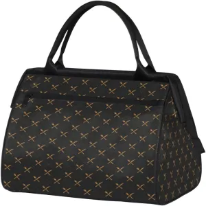 Knife Fork Pattern Weekender Bags for Women 25L Small Travel Duffel Bag Teen Girl Overnight Tote Bags Water Resistnat Gym Duffle Carry On Bag