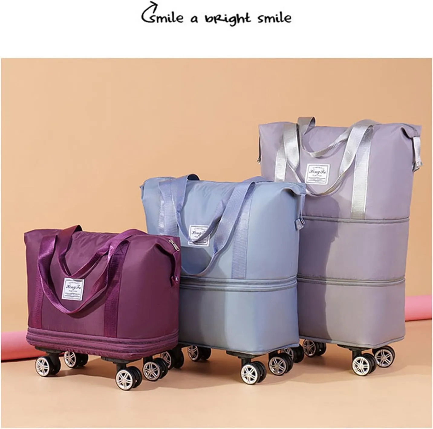 Kulken Travel Bag with Wheels, 2025 New Large Capacity Travel Bag - Universal Wheel Removable (non-wheeled, Blue)