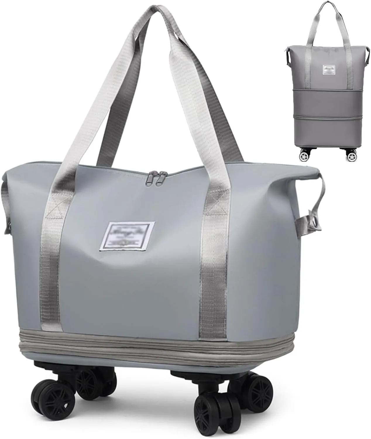 Kulken Travel Bag With Wheels, Expandable Large Capacity 2025 New Travel Bag - Universal Wheel Removable (Grey)