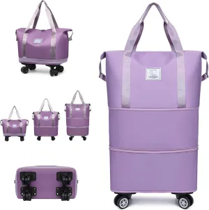 Kulken Travel Bag With Wheels, Kulken Bag, 2025 NEW Large Capacity Travel Organizer-Universal Wheel Removable (Purple)