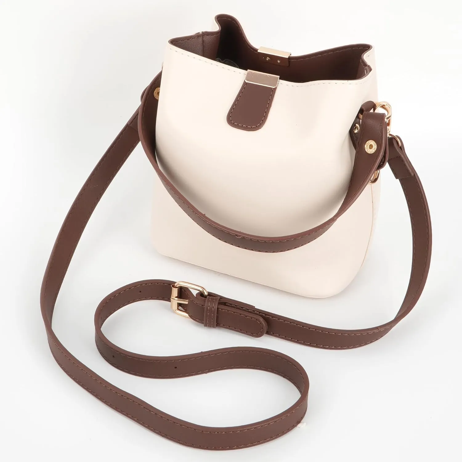 LABANCA Women Retro Alligator Bucket Bags Crocodile Pattern Designer Shoulder Bag Ladies PU Purse Crossbody Wallet Bag