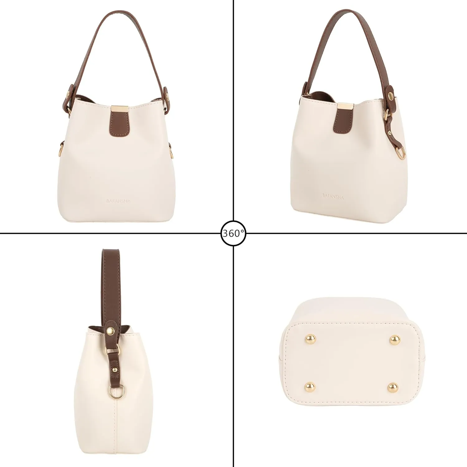 LABANCA Women Retro Alligator Bucket Bags Crocodile Pattern Designer Shoulder Bag Ladies PU Purse Crossbody Wallet Bag