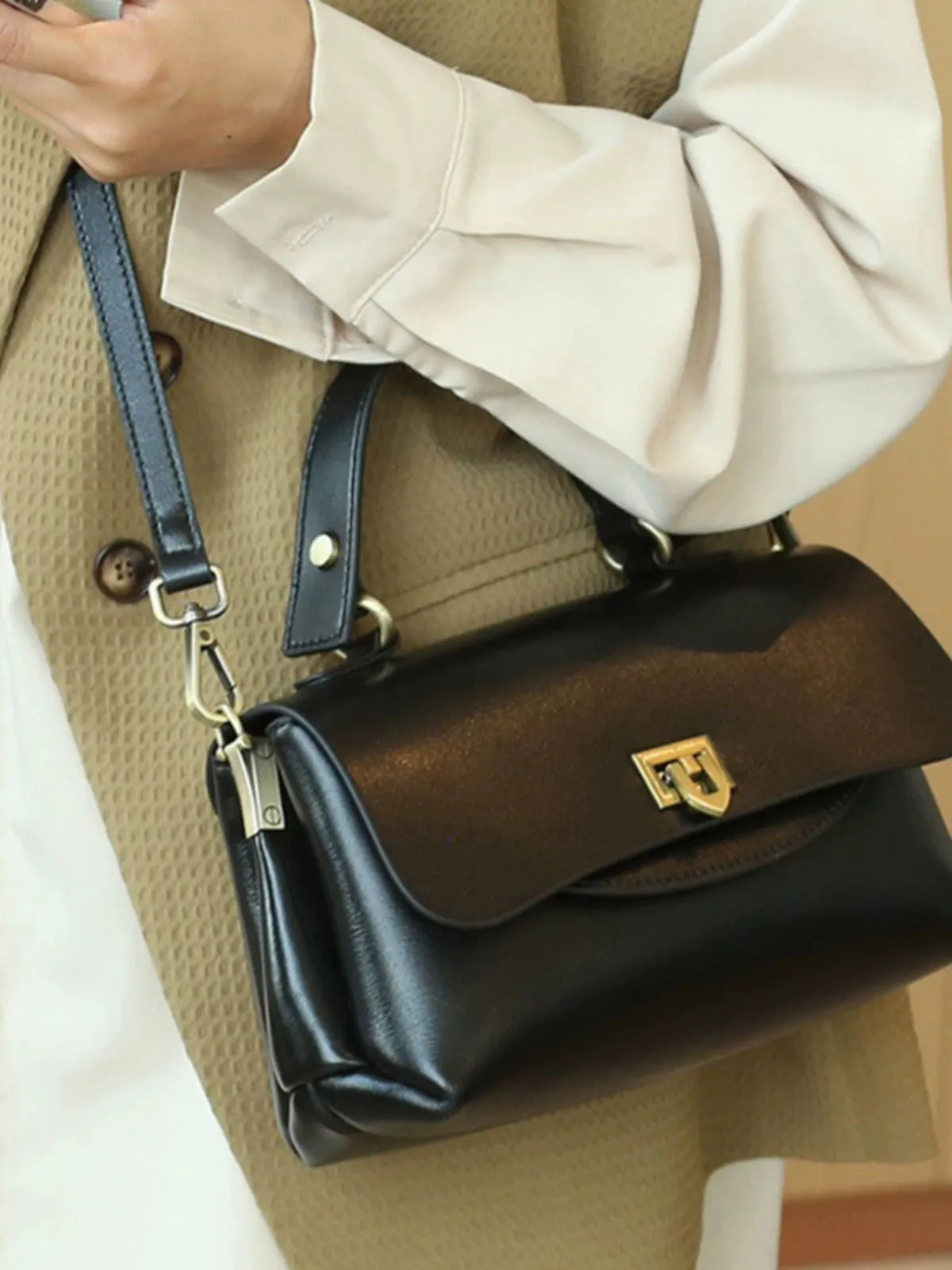 Ladies' handbag retro temperament OL commuting women's bag broadband fashion multi bag single shoulder crossbody bag trend