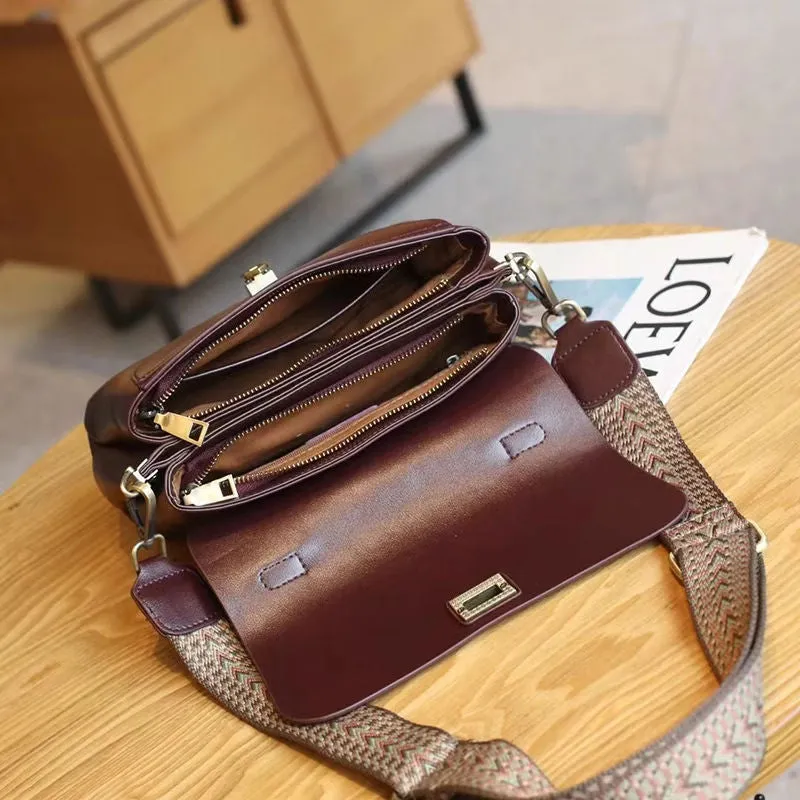 Ladies' handbag retro temperament OL commuting women's bag broadband fashion multi bag single shoulder crossbody bag trend