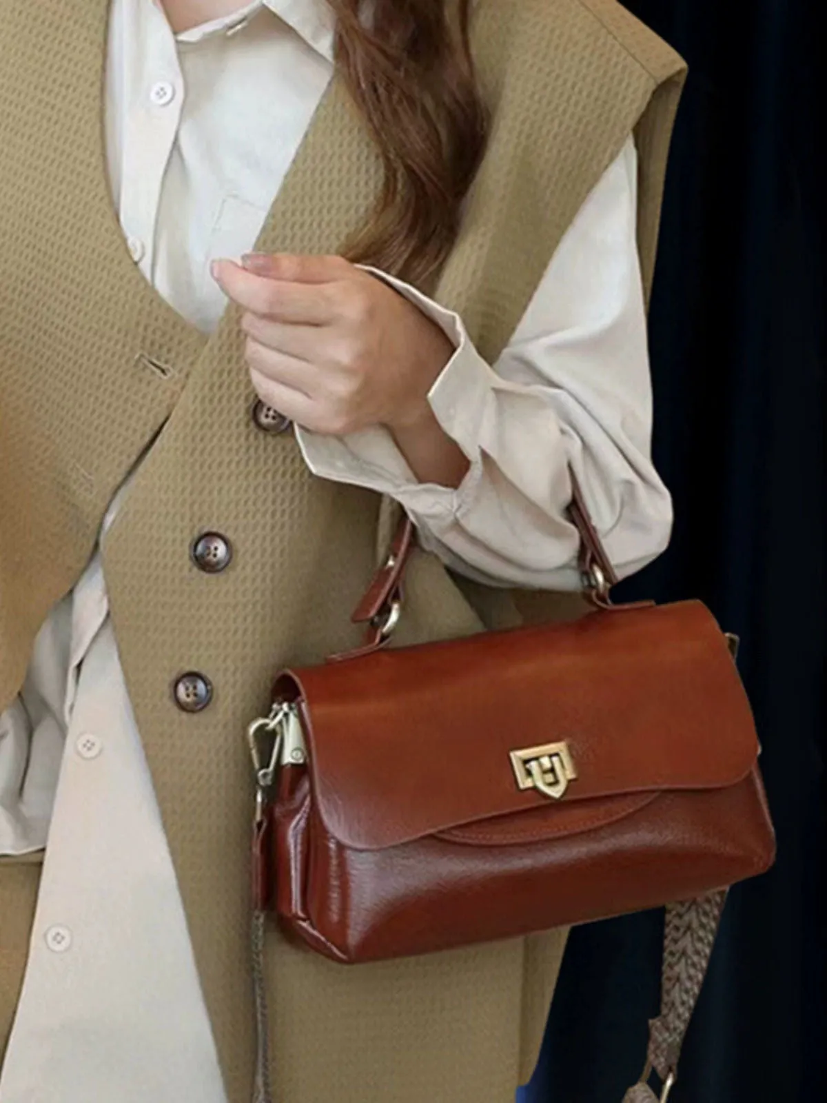 Ladies' handbag retro temperament OL commuting women's bag broadband fashion multi bag single shoulder crossbody bag trend
