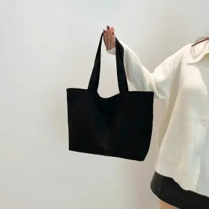 Ladies Suede Casual Handbag Solid Color Shopper Bag Winter Women's Fashion Tote Bag Large Commuting Bags Vintage Shoulder Bag