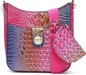 Ladies Tote Leather Bags for Women Crocodile Pattern HandBag Large Capacity Shoulder Purse